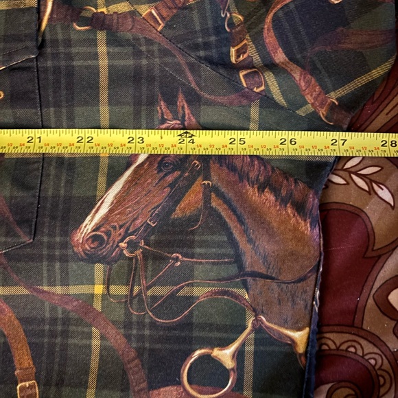 Ralph Lauren Polo Equestrian Print Plaid Button-Up Shirt XL - Picture 11 of 12